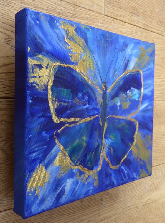 Blue and gold butterfly