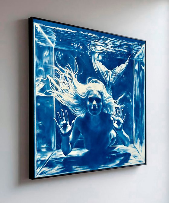 Secret of the Mermaid - Large Blue Ocean Art