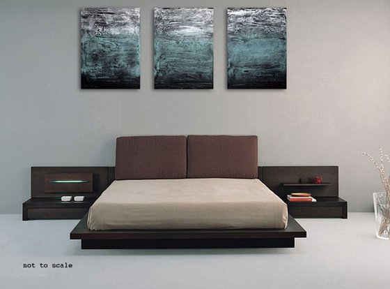 Turquoise Triptych"3 panel canvas