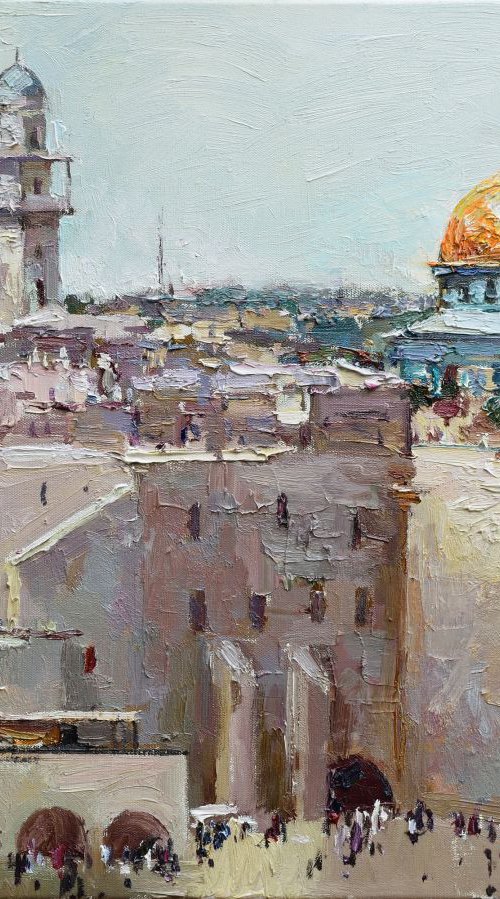 Western Wall in Jerusalem, Israel - Original oil painting by Anastasiia Valiulina