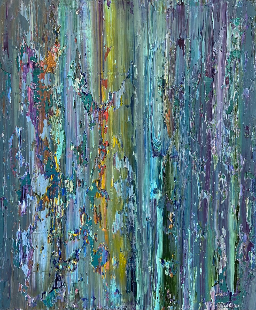 Abstract Oil Painting By Junija (Yuna) Galejeva, 20 X 24", Untitled, Original Artwork