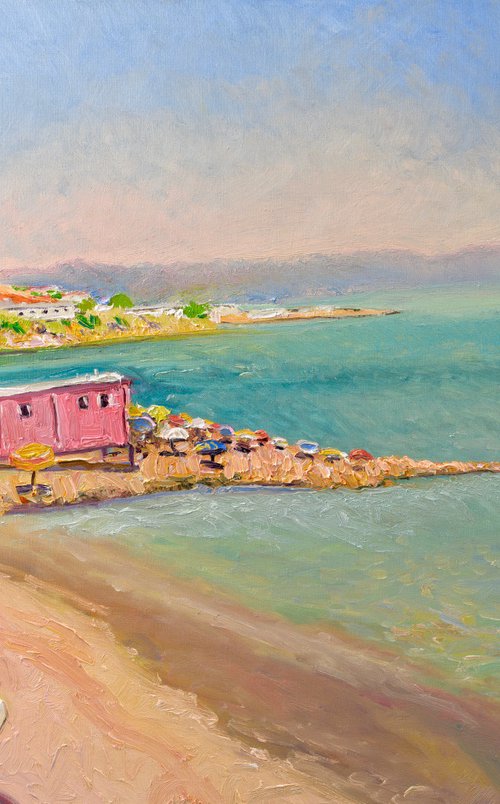 Beach with a Pink House by Suren Nersisyan