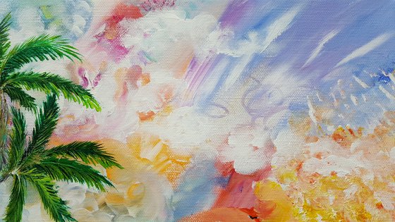 Ocean Bliss Abstract - original acrylic painting, ready to show on your wall, stretched
