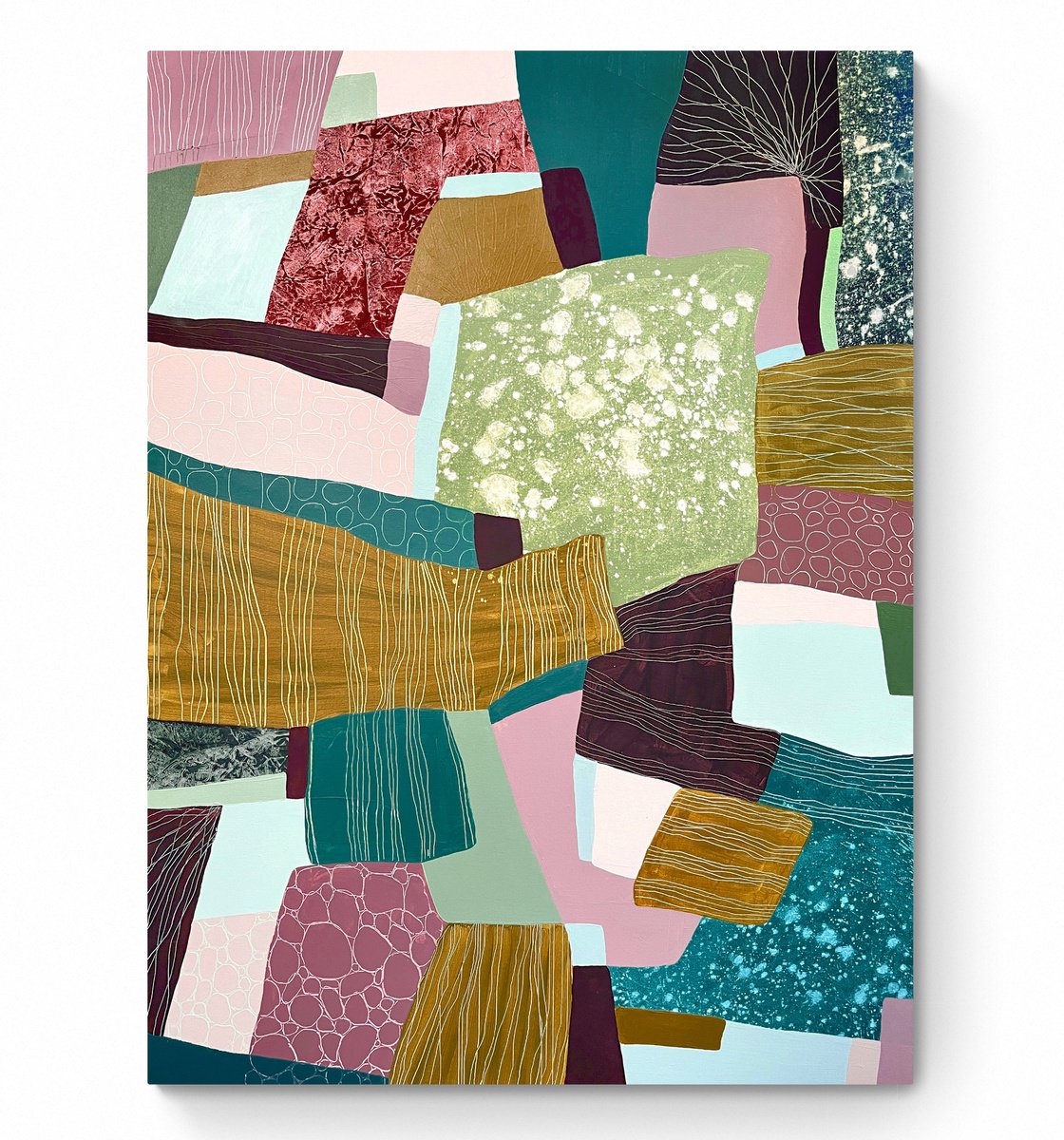 Abstract Acrylic Painting By Cristina Dalla Valentina, 24 X 31, Alya, Original Artwork