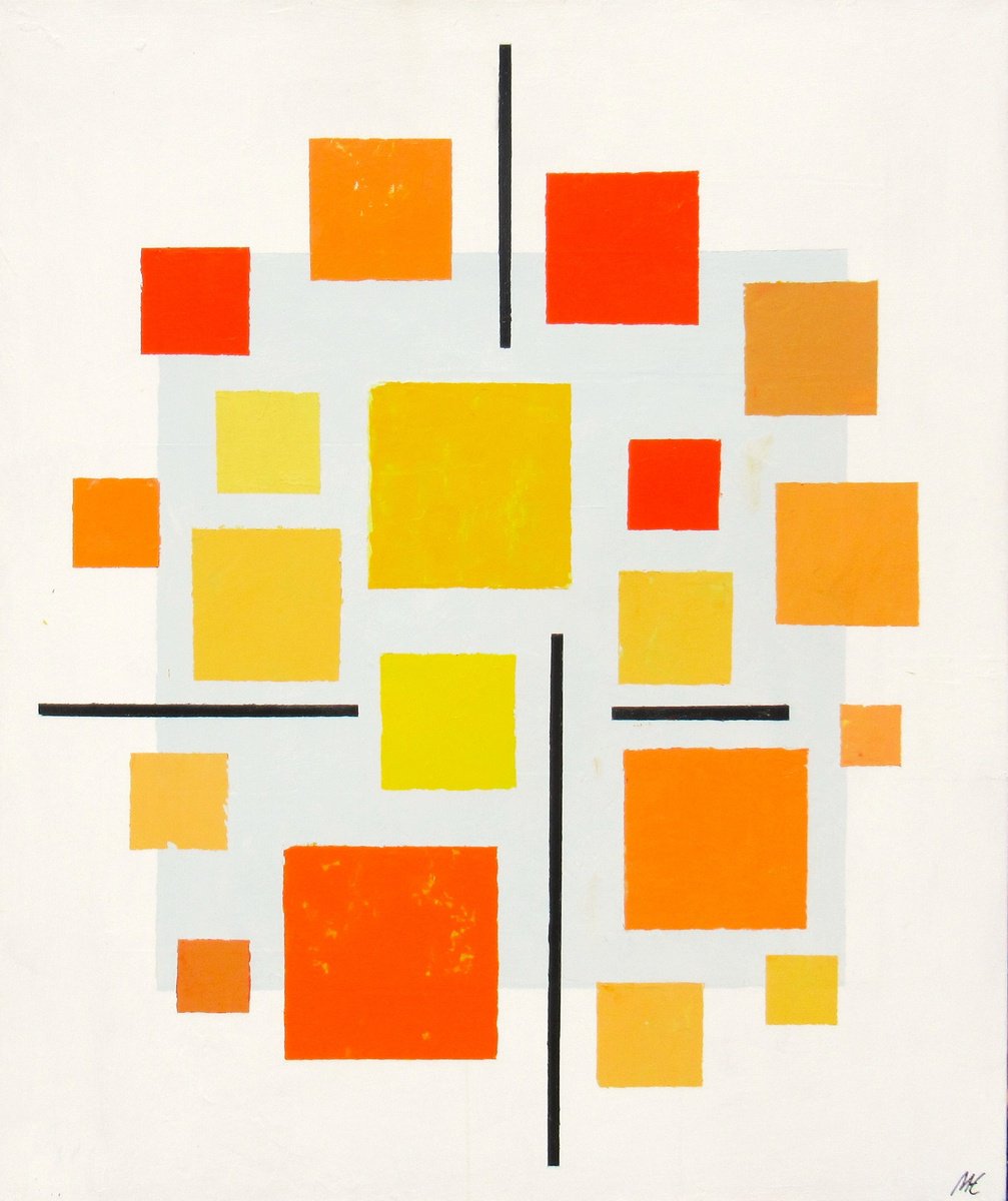 Abstract Acrylic Painting By Megha Hendrick., 20 X 24", Out Of The Blue. #3., Original Artwork