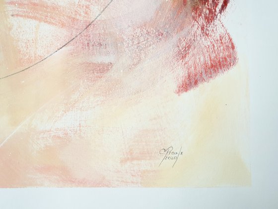 L'odeur de ta peau - Abstract painting on paper