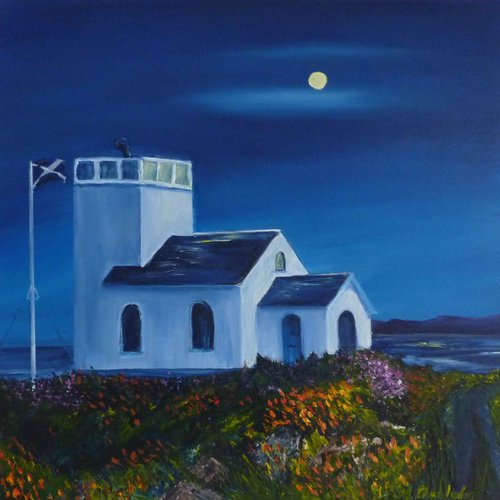 Moonlight at Toward Point - A Scottish Landscape by Margaret Denholm