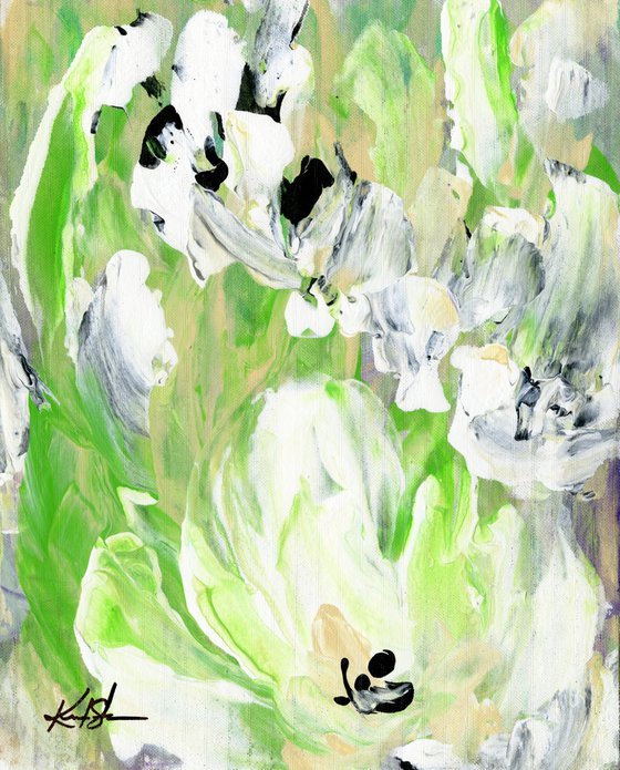 Tranquility Blooms 35 - Floral Painting by Kathy Morton Stanion