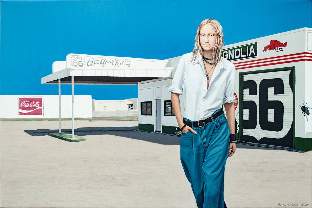 Photorealistic Portrait Acrylic Painting By Nataliya Bagatskaya, 41 X 28", There Was Life Here, Original Artwork