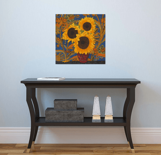 Large Three Sunflowers