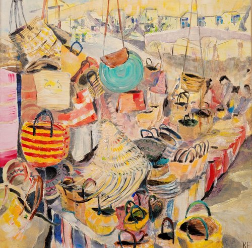 Market in Port-Vendres: Le Marchand de paniers 1 by Kathrin Flöge