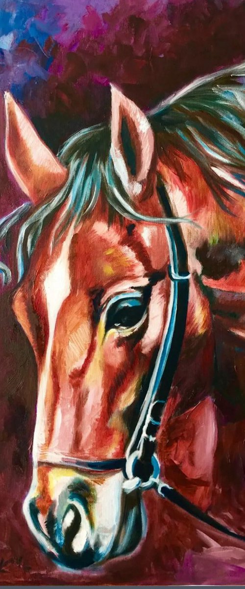 Red horse. by Olga Koval