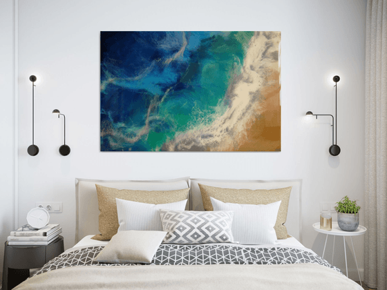 "Sea Wave" Resin Large painting