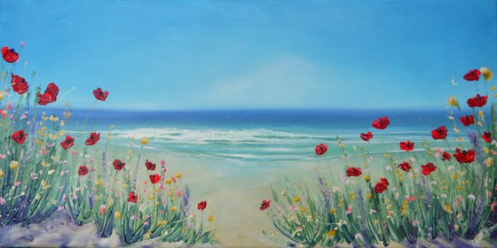 Poppies by the sea
