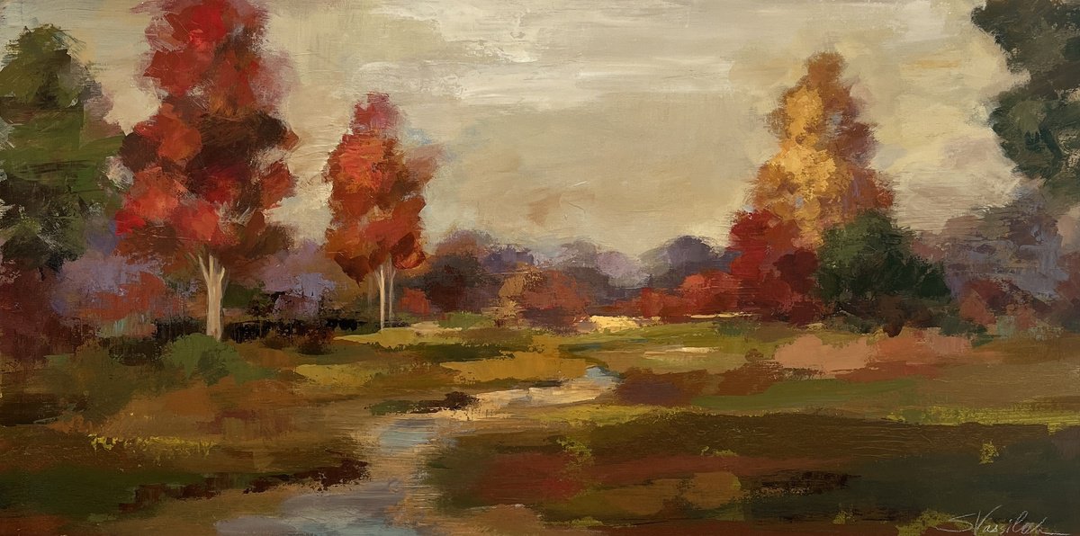  Fall Creek By Silvia Vassileva, 40 X 20, Artwork For Sale On Artfinder