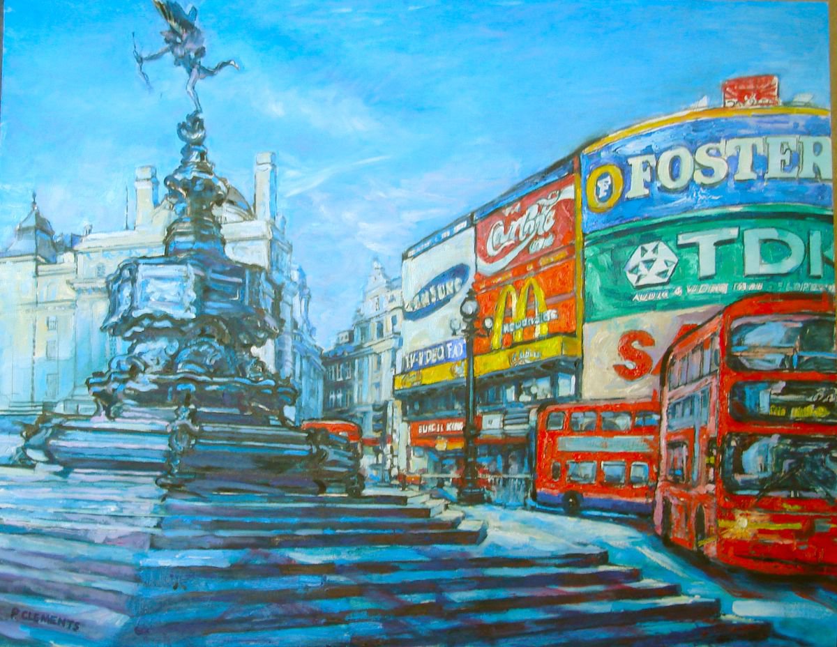 Cityscape of Eros and Piccadilly Circus London by Patricia Clements