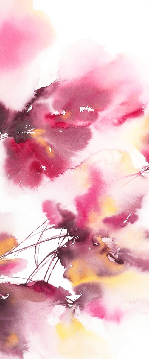 Bright abstract flowers by Olga Grigo