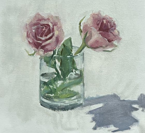 Two pink roses