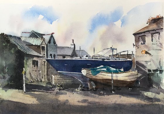 Seascape of Boatyard at Hayle,Cornwall