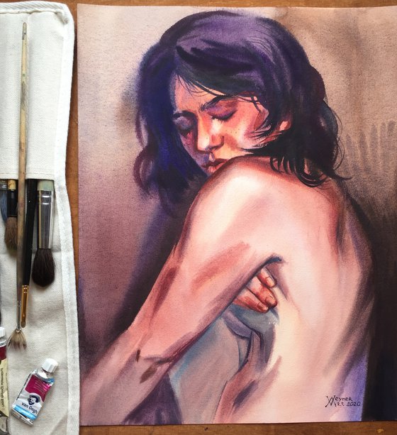 Portrait of a naked girl