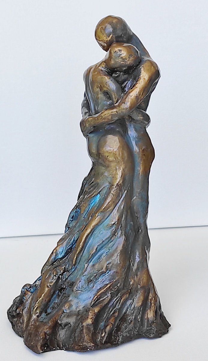 Expressive Portrait Clay Sculpture By Elena Kraft, 5 X 9, We Are! I , Original Artwork