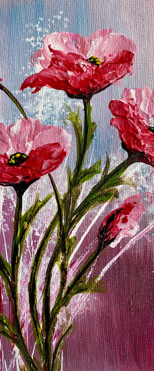 Textured Pink Poppies by Marja Brown