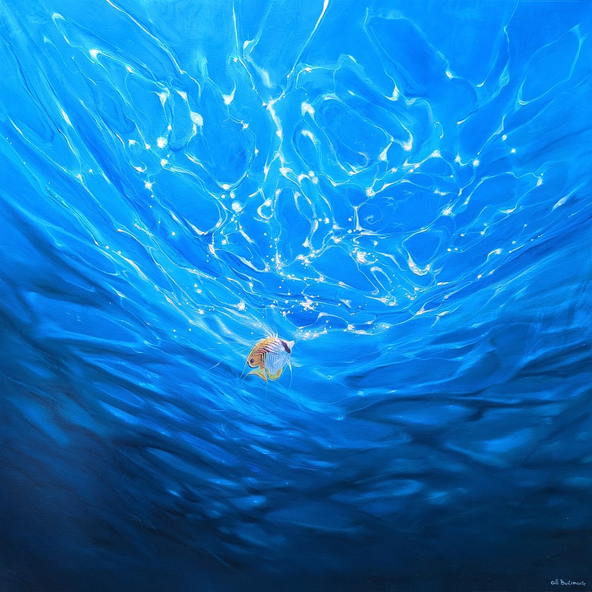 Looking Beyond the Blue, underwater seascape with fish by Gill Bustamante