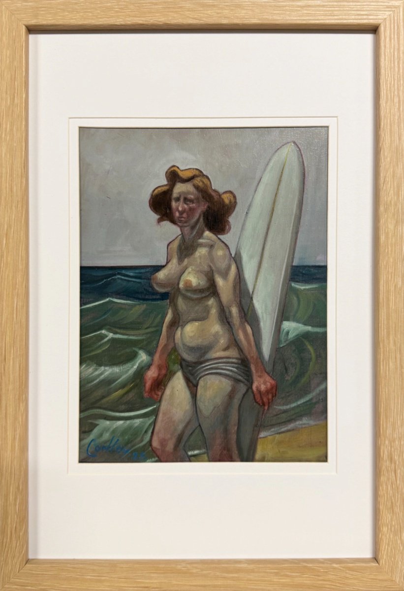 Expressive Portrait Oil Painting By Pete Conroy, 9 X 13", The Silver Surfer, Original Artwork