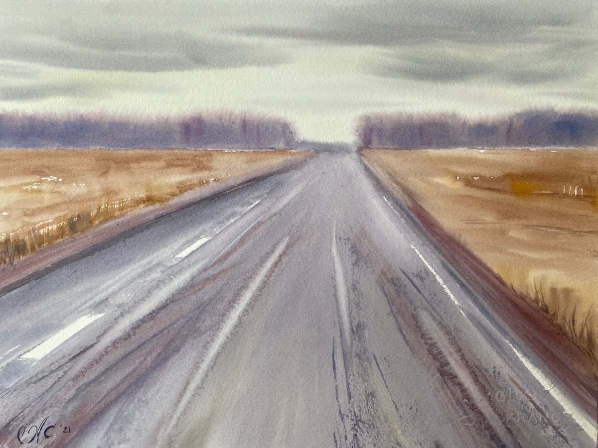 November. Road by Alla Semenova