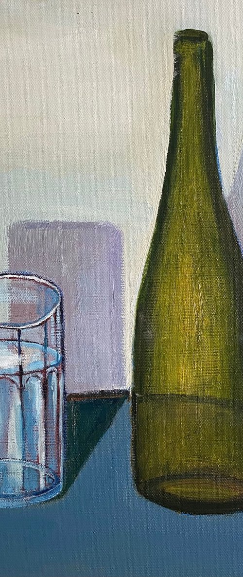 Still Life with Glass and Bottle by Nigel Sharman