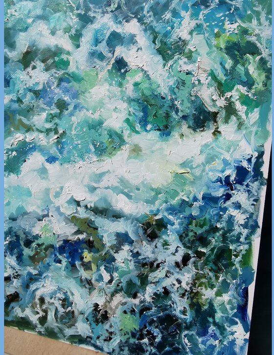 Ocean oil art, Sea oil painting, Seascape paintin