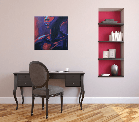 Abstract black woman portrait: Chic Queen original wall art