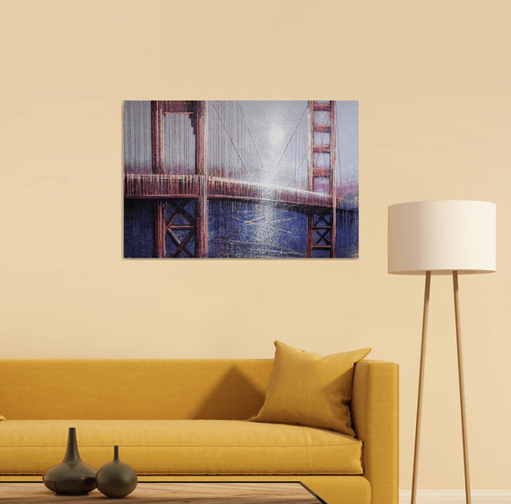 San Francisco - The Golden Gate Bridge Under Moonlight