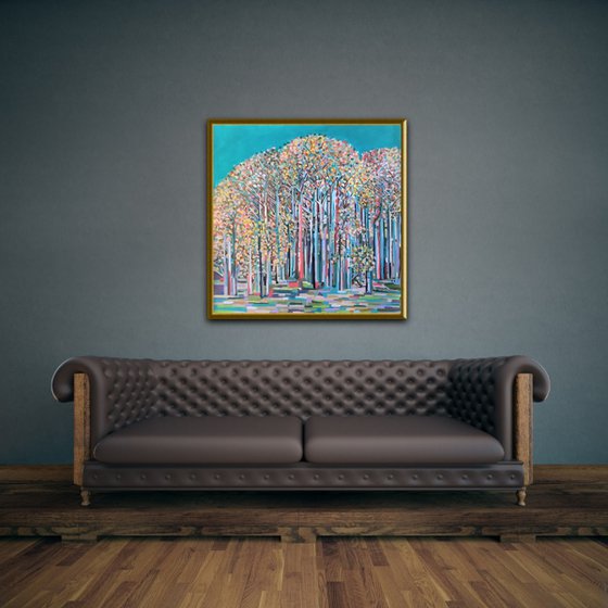 Autumn forest / 90 x 90 x 0,1 cm