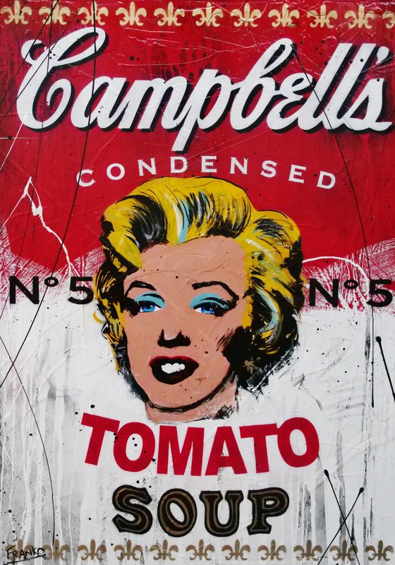 Tomato Marilyn 140cm x 100cm Marilyn Monroe Campbell's Soup Textured Urban Pop Art