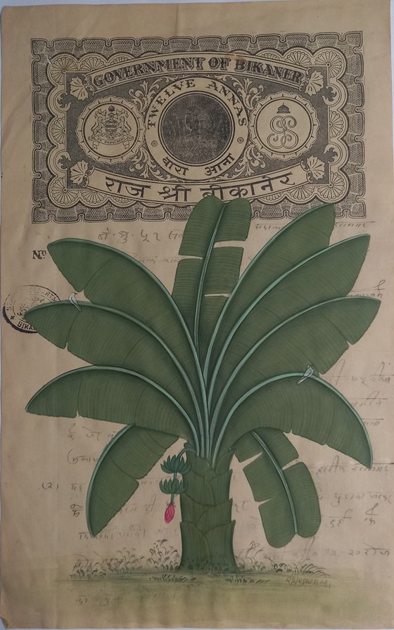 Royal Banana Tree on Bikaner Stamp
