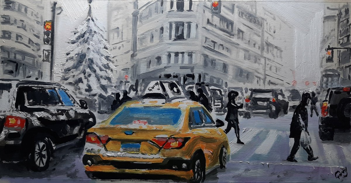 Winter Cityscape By Garry Arzumanyan, 22 X 12, Artwork For Sale On Artfinder