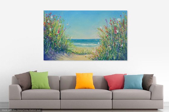 This way to the beach! ( large painting )