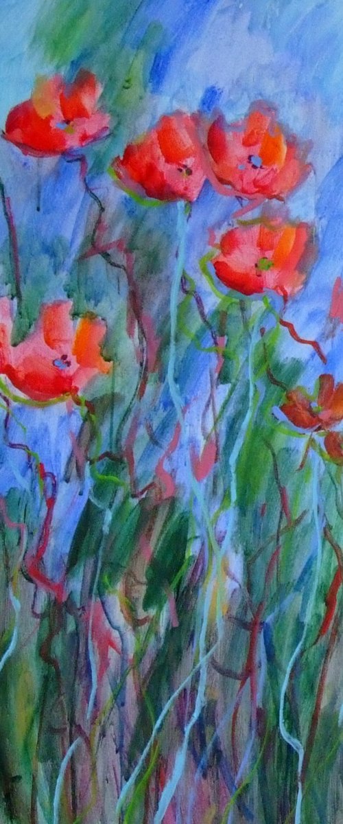 Red Poppies Garden by Marina Krylova