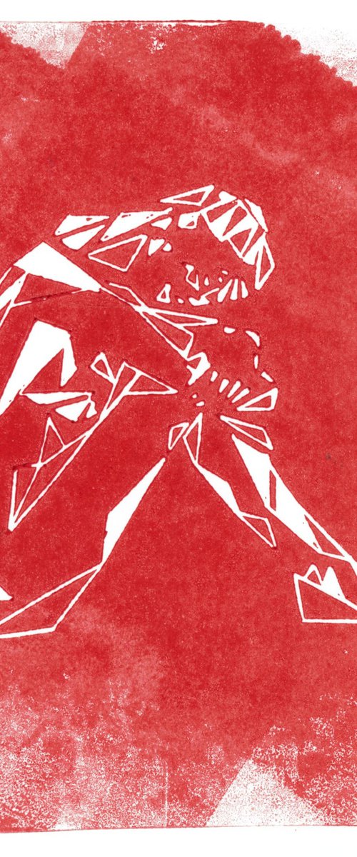 Small Triangles 2 red - abstracted nude by Reimaennchen - Christian Reimann