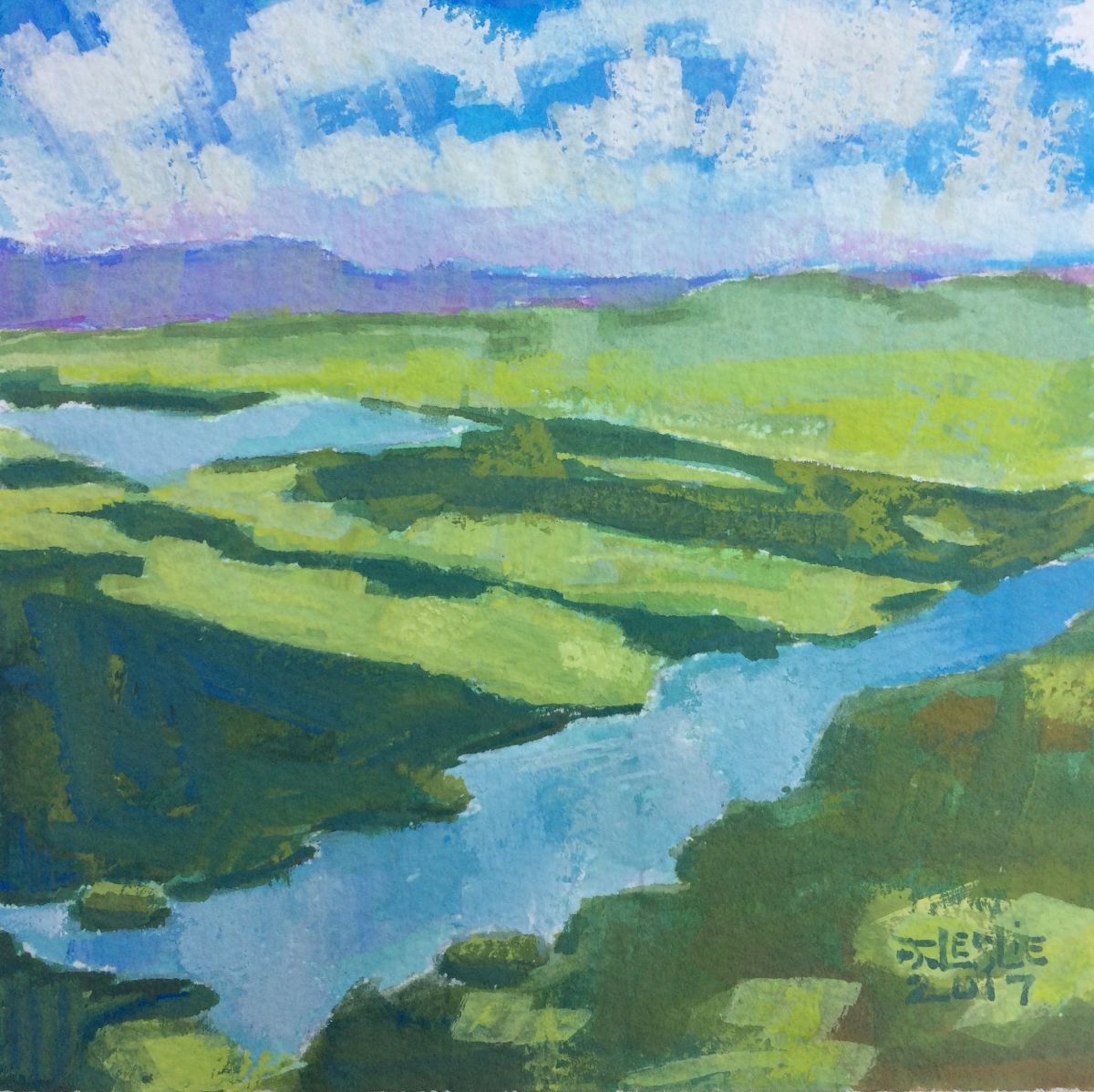Painting , Over Long Lake By Jimmy Leslie, 5 X 5, Artwork For Sale On Artfinder