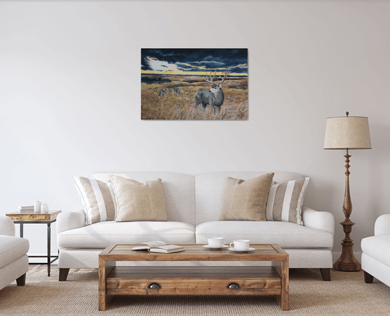 "Prairie Grass" - Landscape - Wildlife - Mule Deer