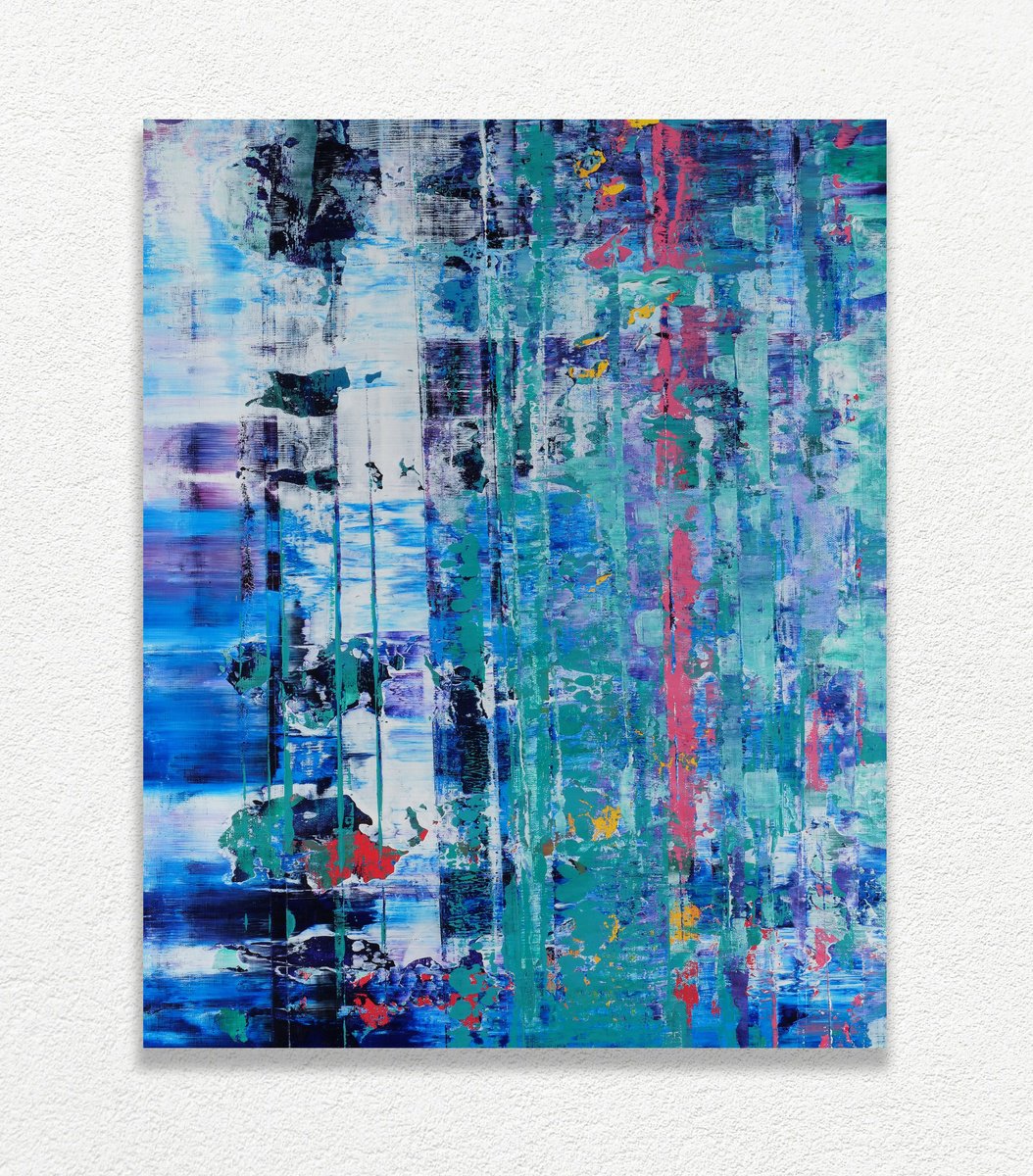 Abstract Acrylic Painting By Vadim Shamanov, 18 X 23", Little Memories Iii, Original Artwork