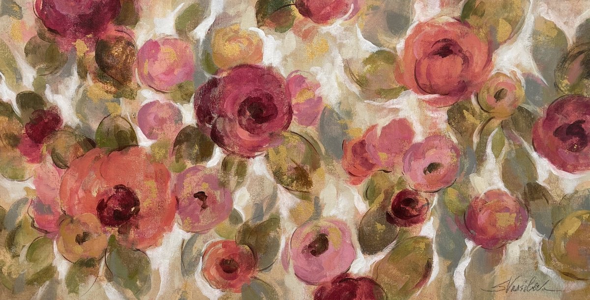  Glorious Pink Floral By Silvia Vassileva, 40 X 20, Artwork For Sale On Artfinder