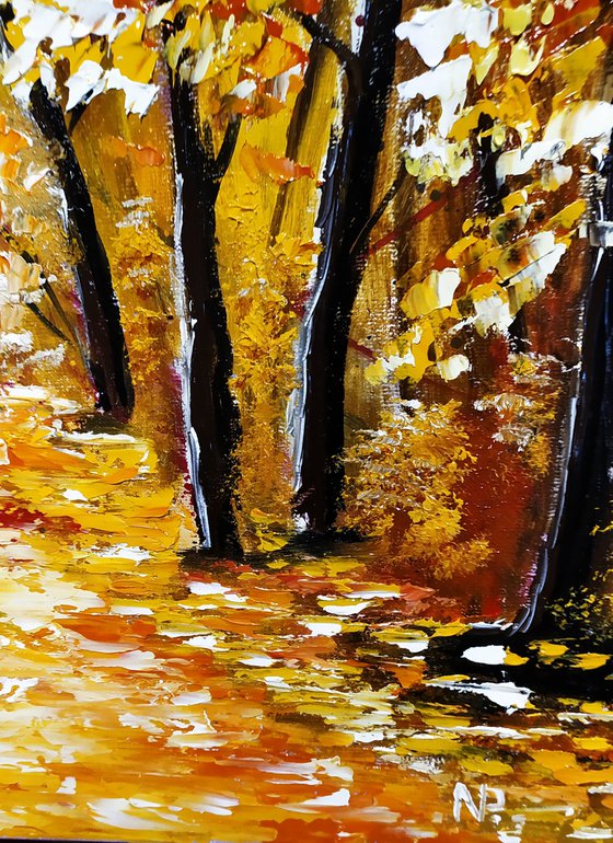 Autumn, original landscape oil painting, gift idea, bedroom painting