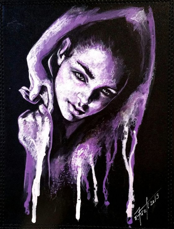 "Cristina" Original   acrylic painting on board 22x29x0.5cm.ready to hang