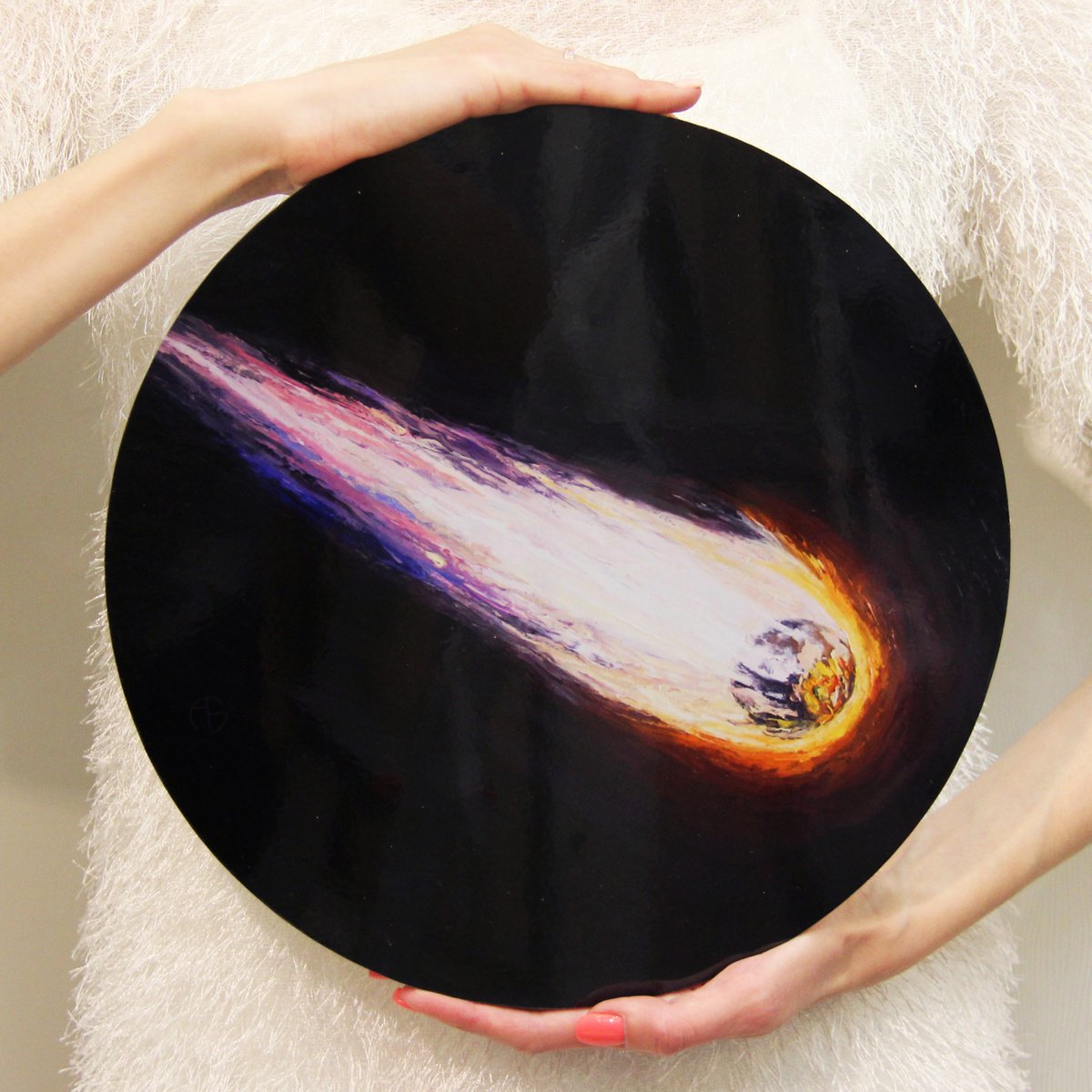 Asteroid/ art object planet planets solar sistem round circle space science blue by Anna Bo