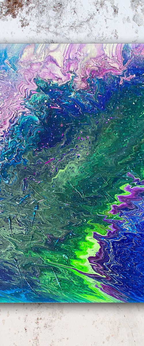 "Good Vibrations" - FREE USA SHIPPING - Original Abstract PMS Fluid Acrylic Painting - 30 x 30 inches by Preston M. Smith (PMS)