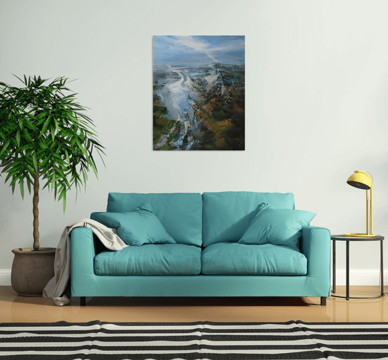 " Agartha - Northern glacier ".... SPECIAL PRICE !!!  W 80 x H 100 cm