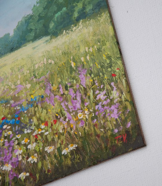 Flower meadow Oil painting